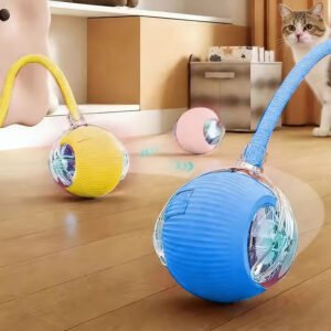 Eco-Friendly Plastic Cat Teaser Stick Slow Feeder Ball Funny Tumbler Food Dispenser for Kitten Pets Supplies