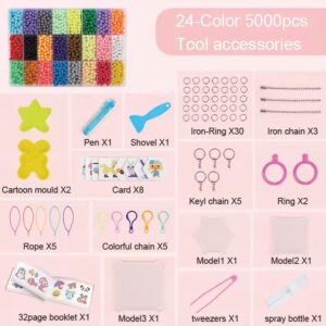 Colorful Beads for Kids Craft Jewelry Making Bead Kit for Bracelet Making Toys for Girls