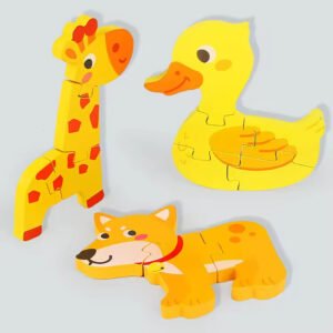 Wholesale Wooden 3D Puzzle Jigsaw Wooden Toys for Children Montessori Toys Puzzle Cartoon Animal Puzzle