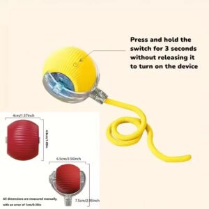 Interactive Cat Ball Toy Automatic Rolling Ball Puzzle Cat Toy for Bored Cats Indoor Use with Pet LED Laser Indoor Training Tool